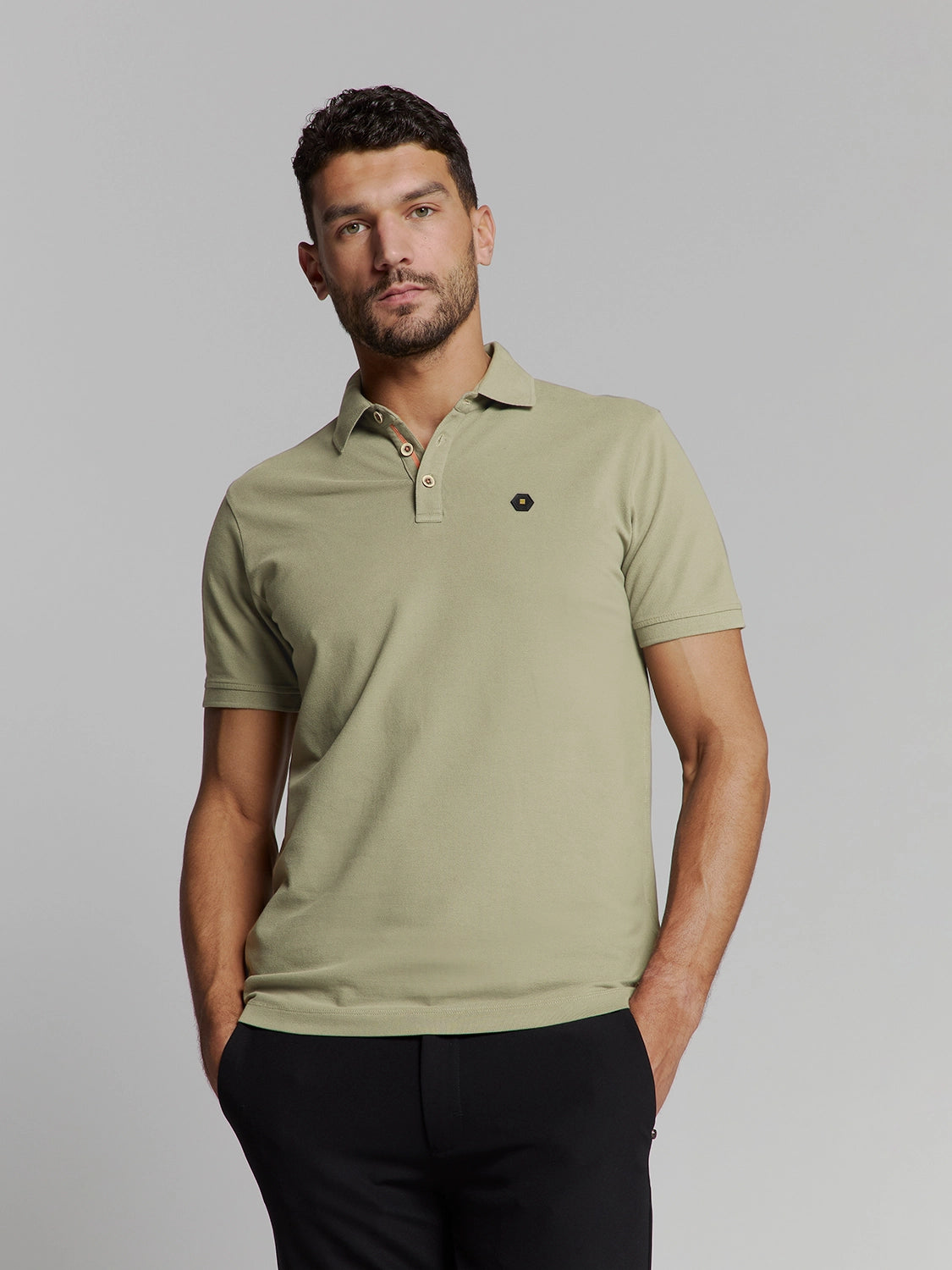 NO EXCESS GARMENT DYED PIQUE STRETCH COTTON POLO 27380201SN