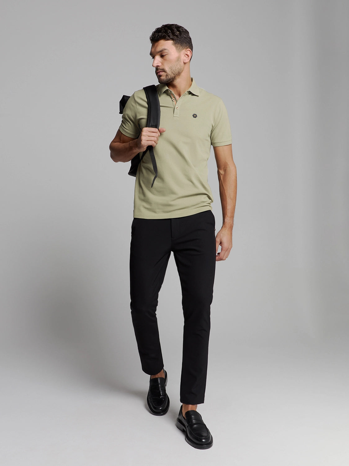 NO EXCESS GARMENT DYED PIQUE STRETCH COTTON POLO 27380201SN