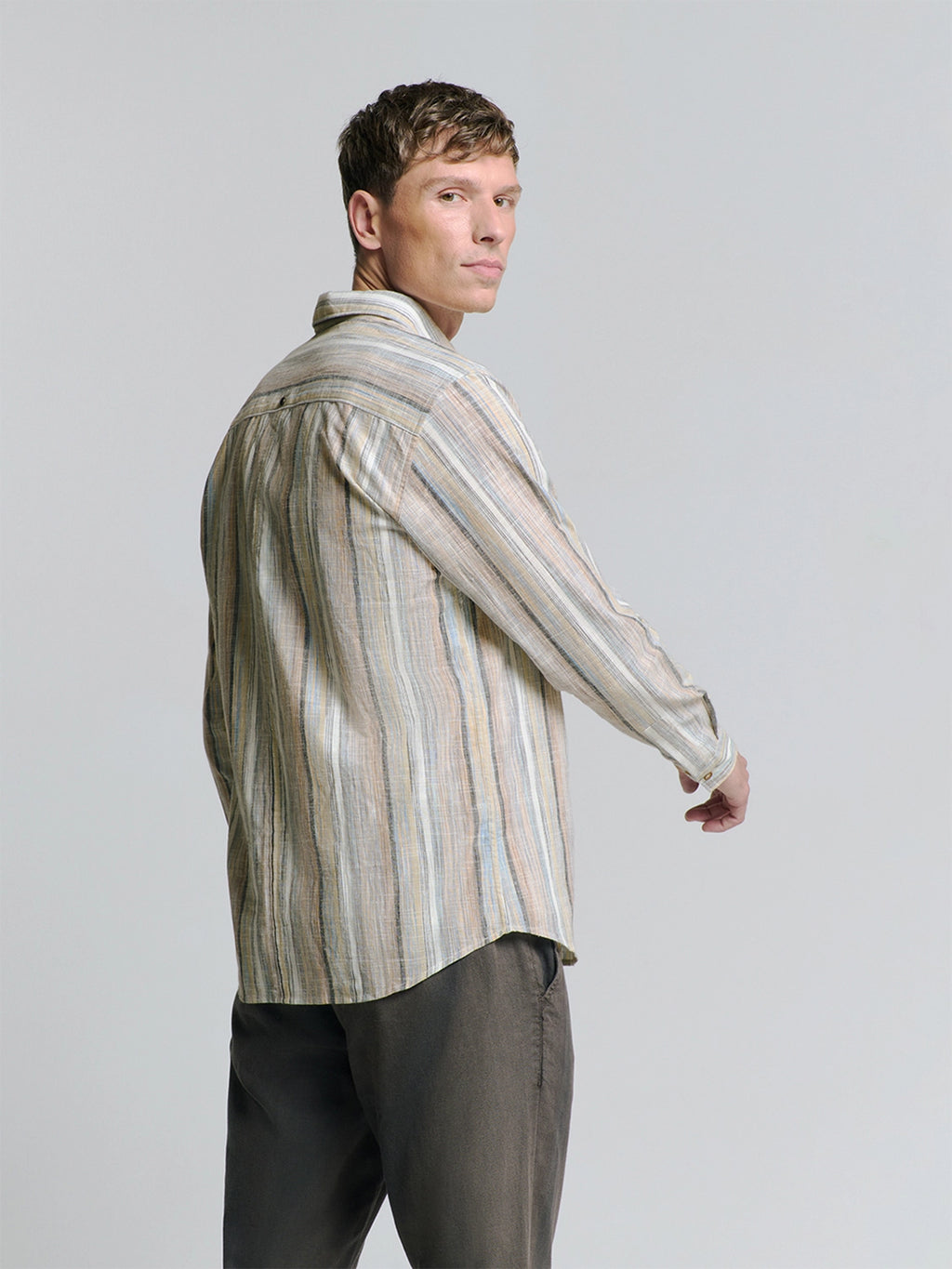 NO EXCESS MULTI COLOUR STRIPE L/S SHIRT 27400340