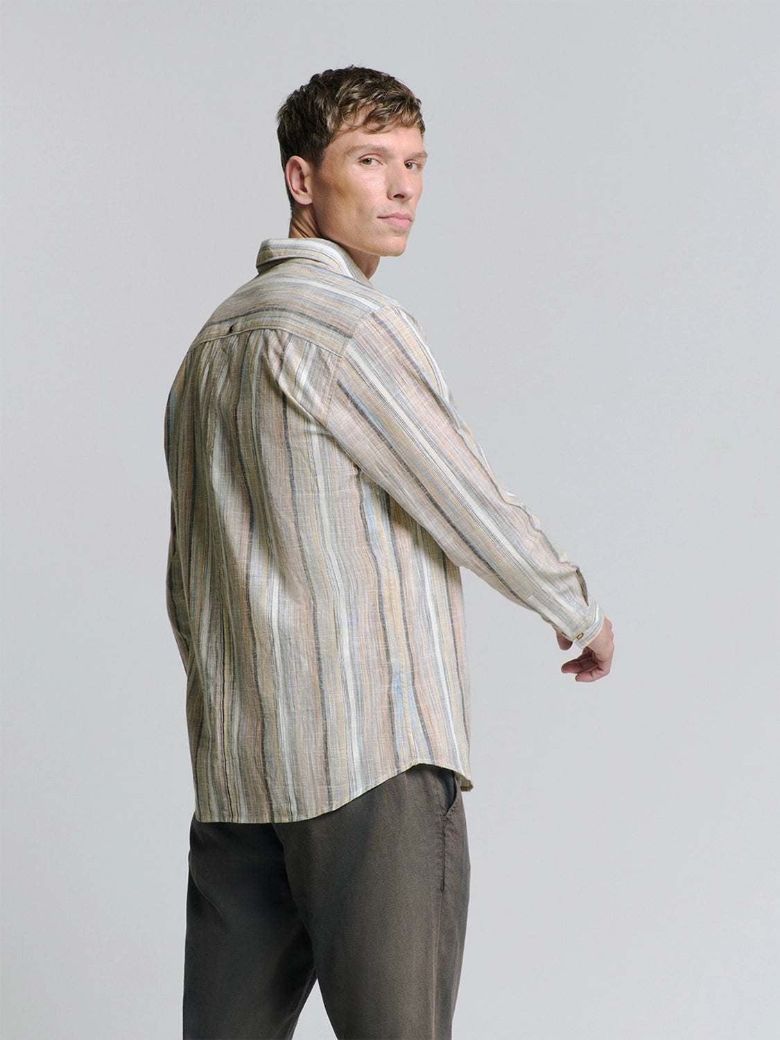 NO EXCESS MULTI COLOUR STRIPE L/S SHIRT 27400340