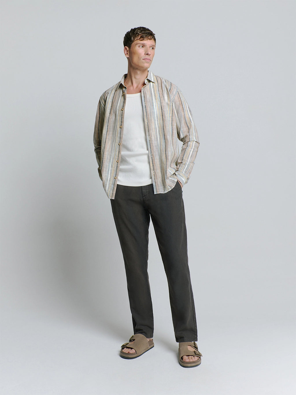 NO EXCESS MULTI COLOUR STRIPE L/S SHIRT 27400340