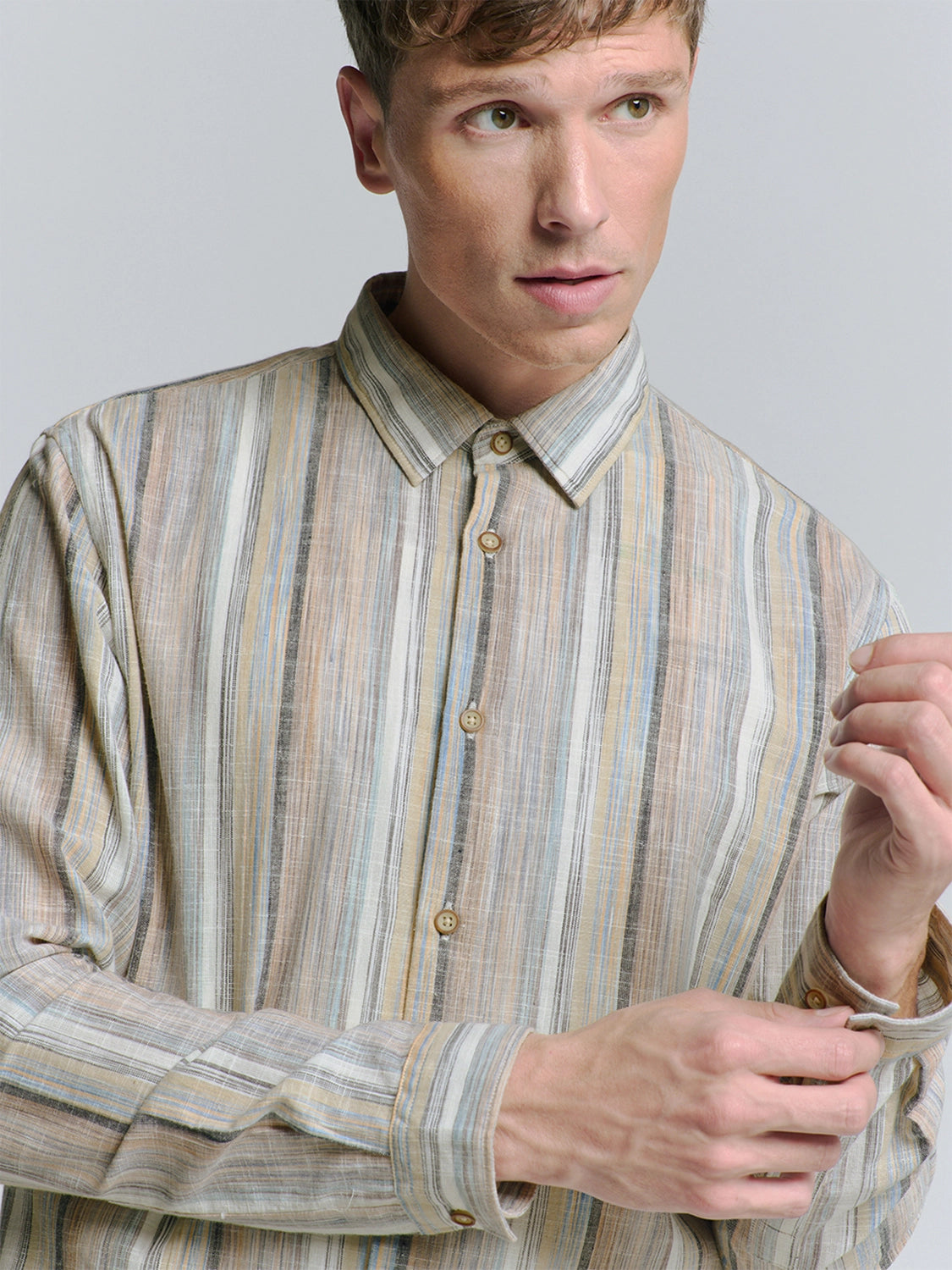 NO EXCESS MULTI COLOUR STRIPE L/S SHIRT 27400340