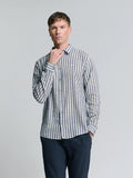 NO EXCESS LINEN BLEND VERTICAL BIG STRIPE L/S SHIRT 27470224SN