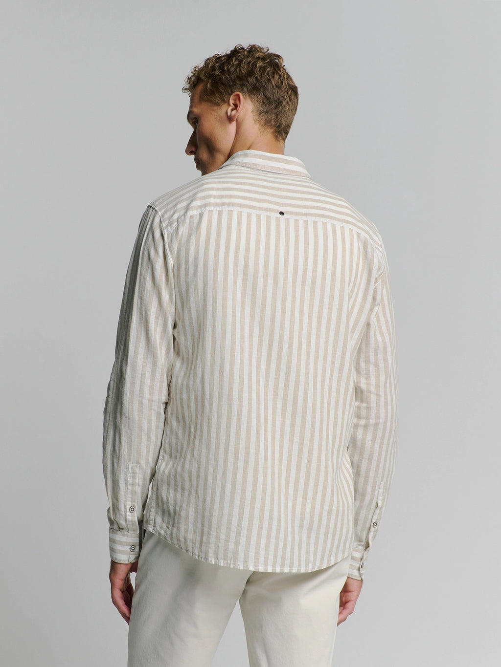 NO EXCESS LINEN BLEND VERTICAL BIG STRIPE L/S SHIRT 27470224SN