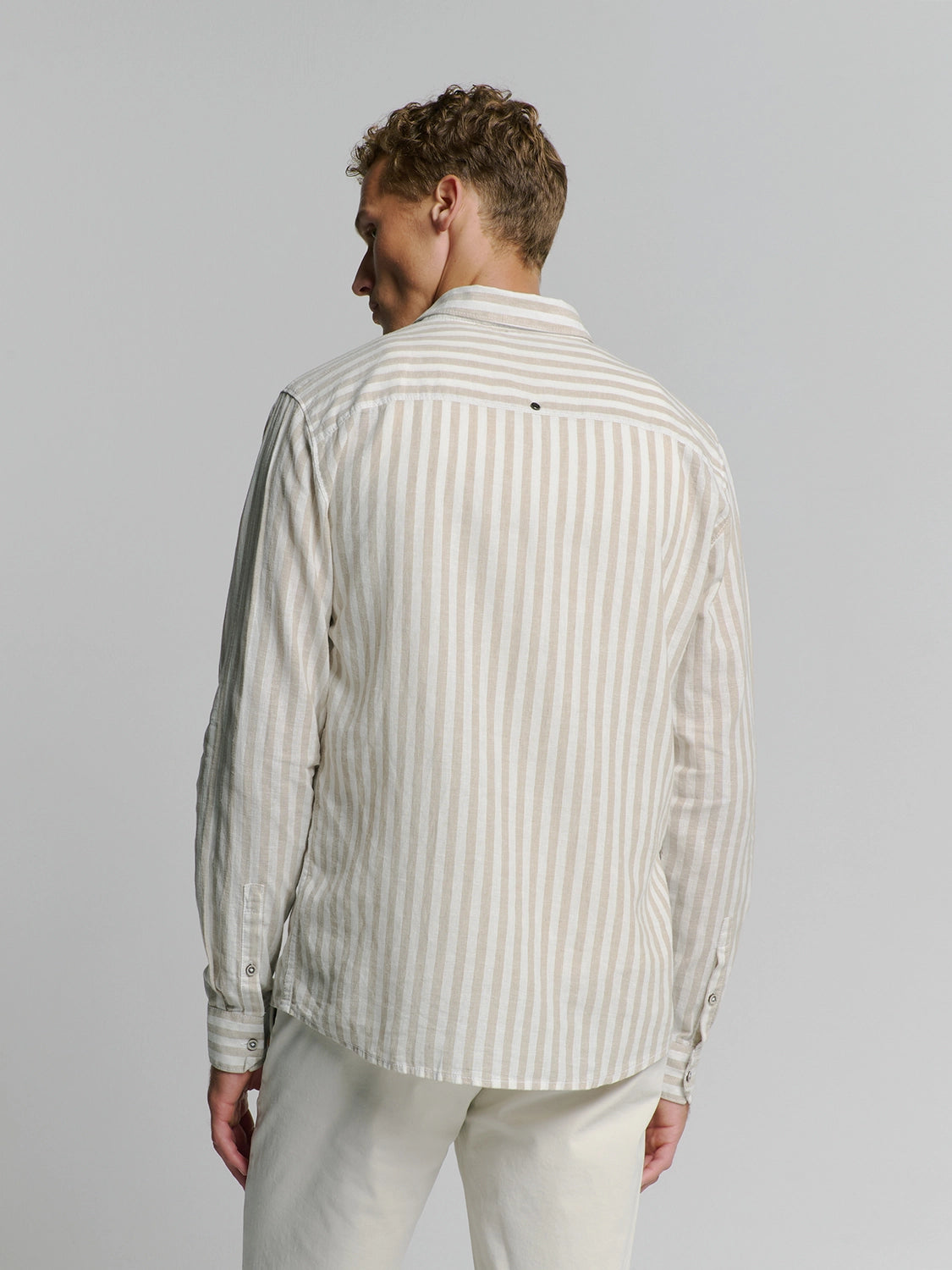 NO EXCESS LINEN BLEND VERTICAL BIG STRIPE L/S SHIRT 27470224SN