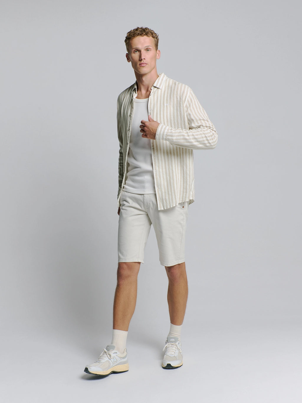 NO EXCESS LINEN BLEND VERTICAL BIG STRIPE L/S SHIRT 27470224SN