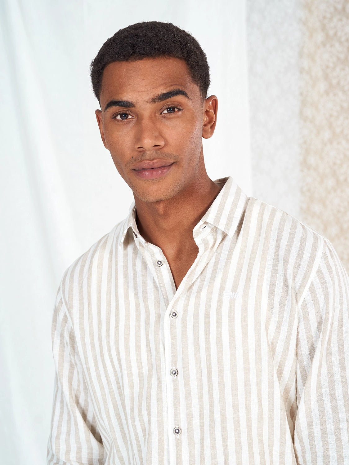 NO EXCESS LINEN BLEND VERTICAL BIG STRIPE L/S SHIRT 27470224SN