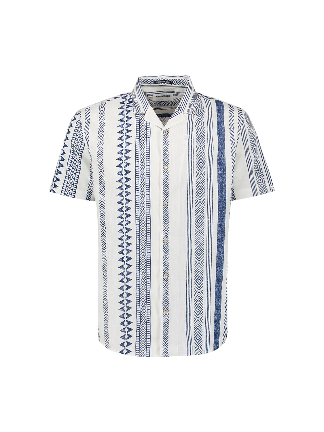 NO EXCESS S/S STRIPE REVERSE COLLAR SHIRT 27490346