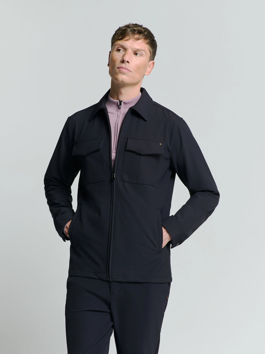 NO EXCESS FULL ZIPPER STRETCH OVERSHIRT 27510104
