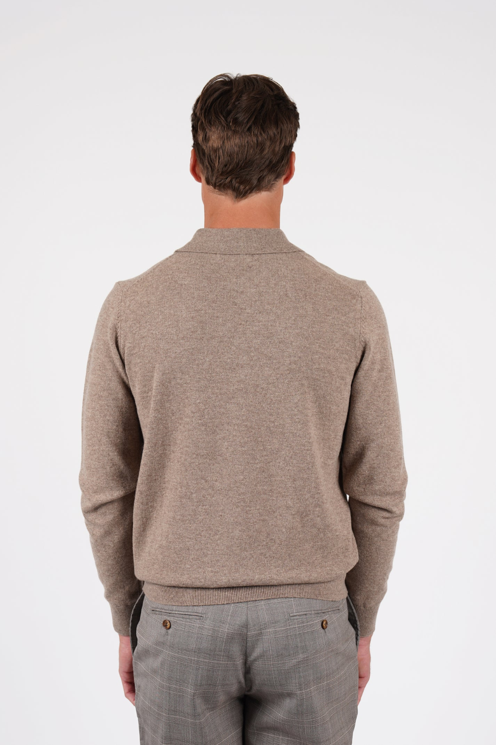 HARDY AMIES PURE MERINO WOOL L/S POLO