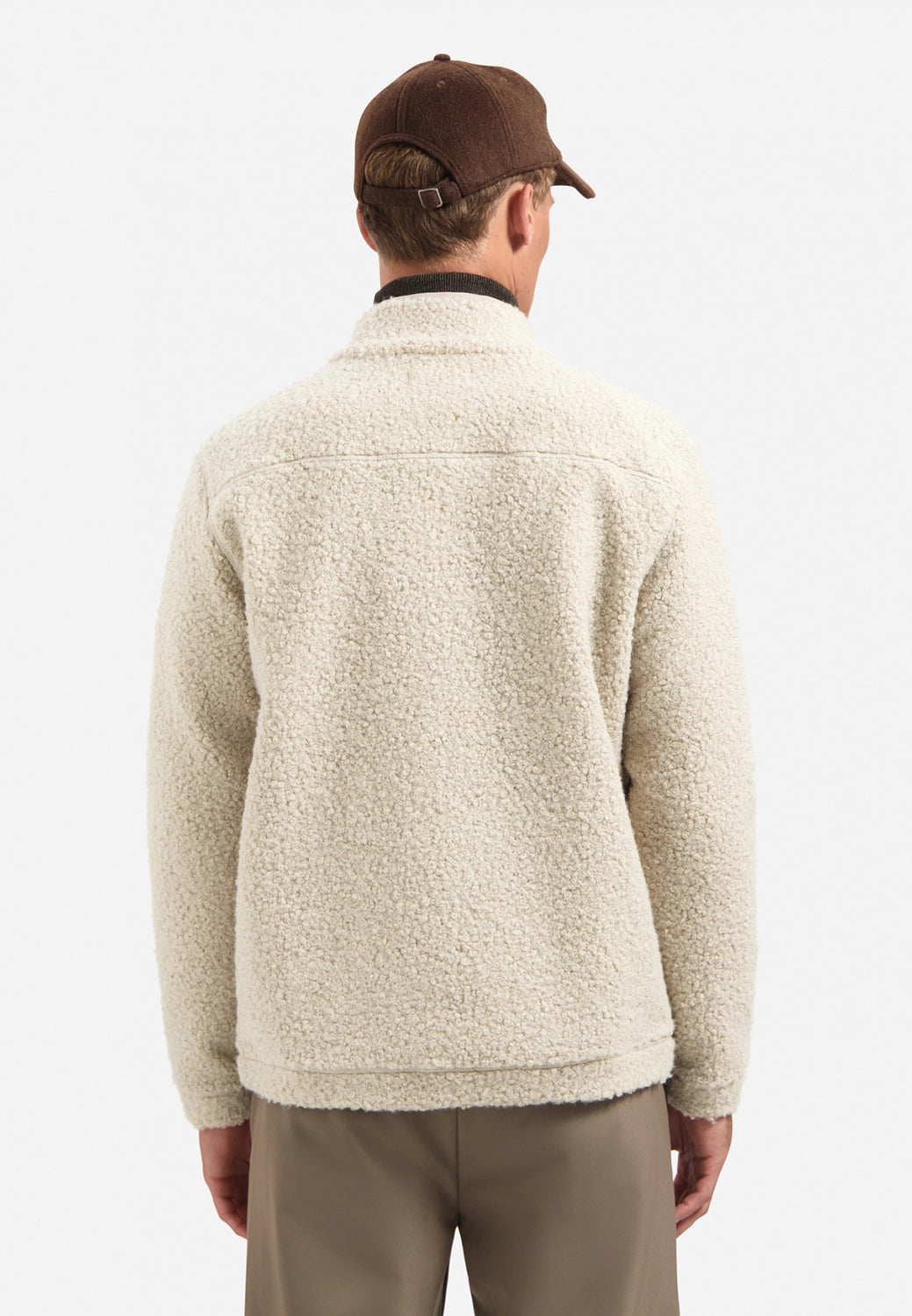 NO EXCESS TEDDY KNIT FULL ZIP SWEATER 29100919