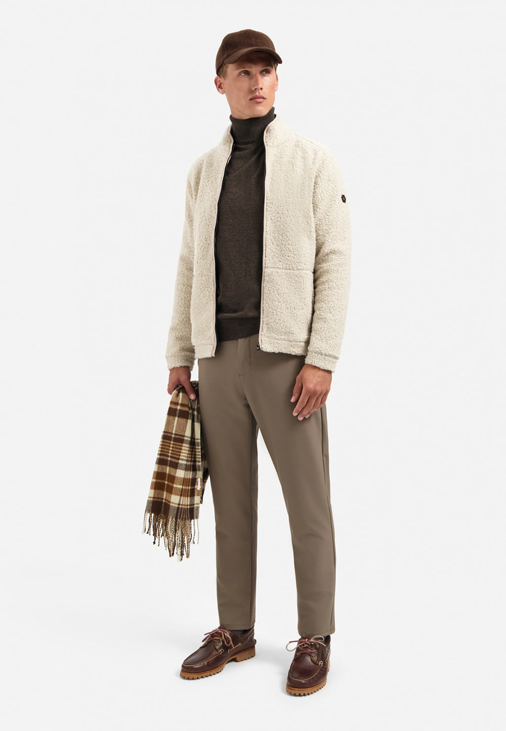 NO EXCESS TEDDY KNIT FULL ZIP SWEATER 29100919