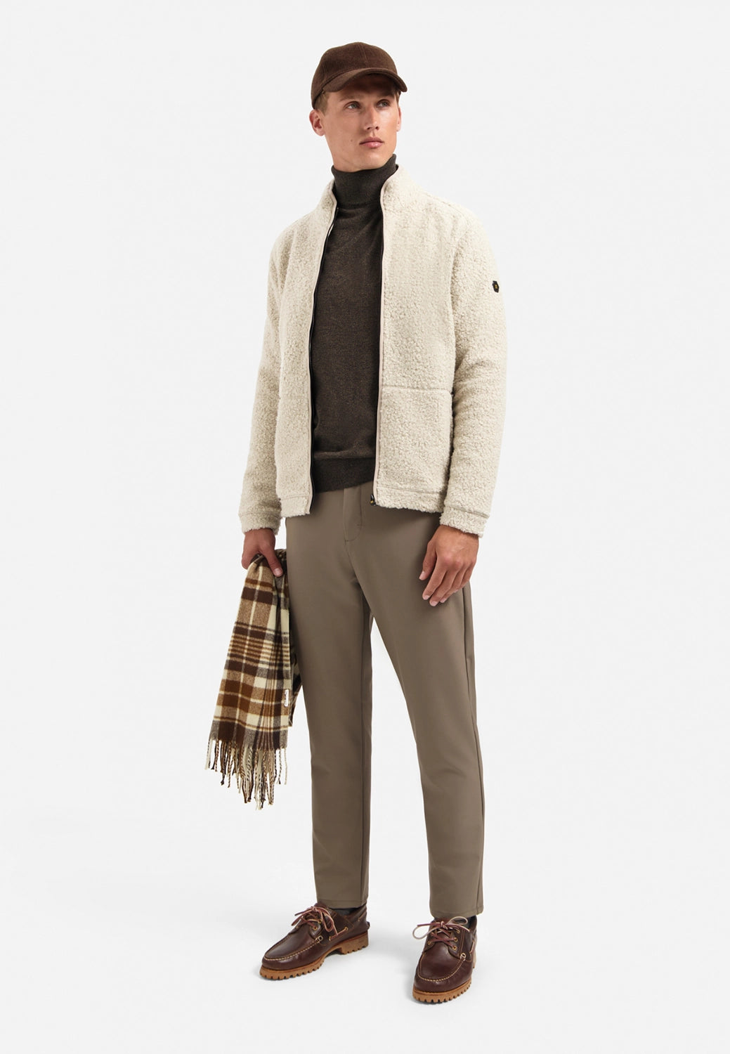 NO EXCESS TEDDY KNIT FULL ZIP SWEATER 29100919