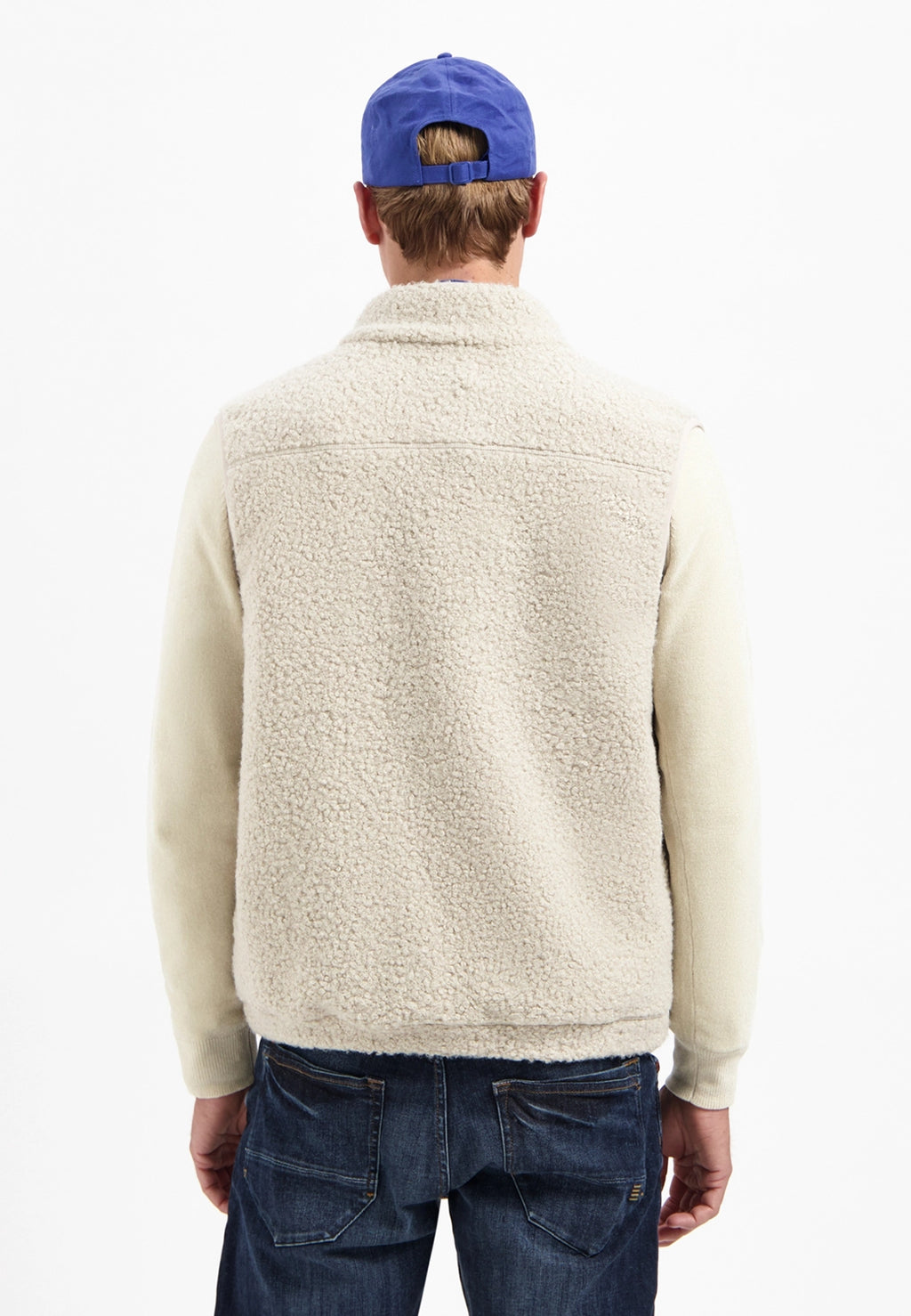 NO EXCESS TEDDY KNIT FULL ZIP SWEATER VEST 29100922