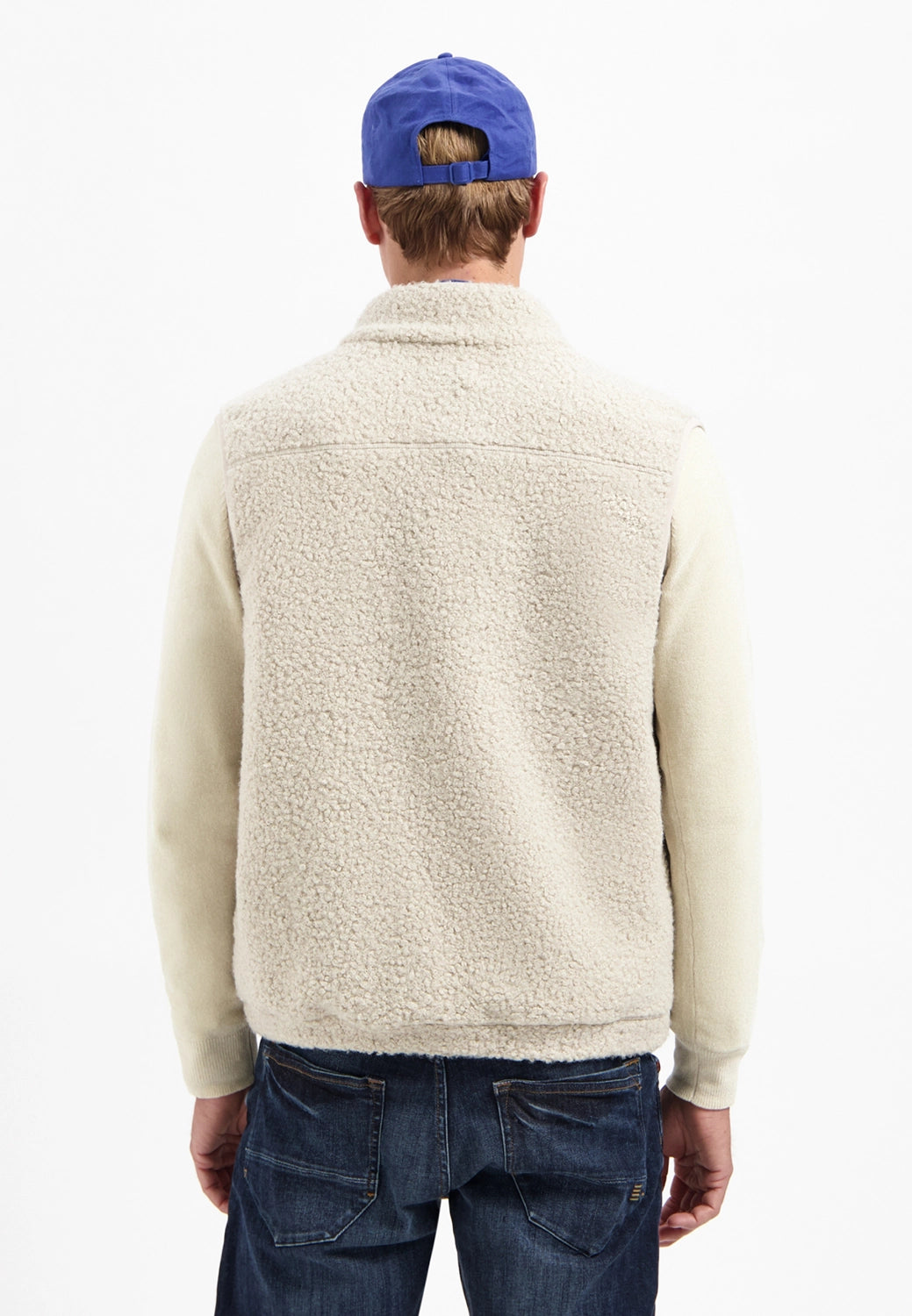 NO EXCESS TEDDY KNIT FULL ZIP SWEATER VEST 29100922