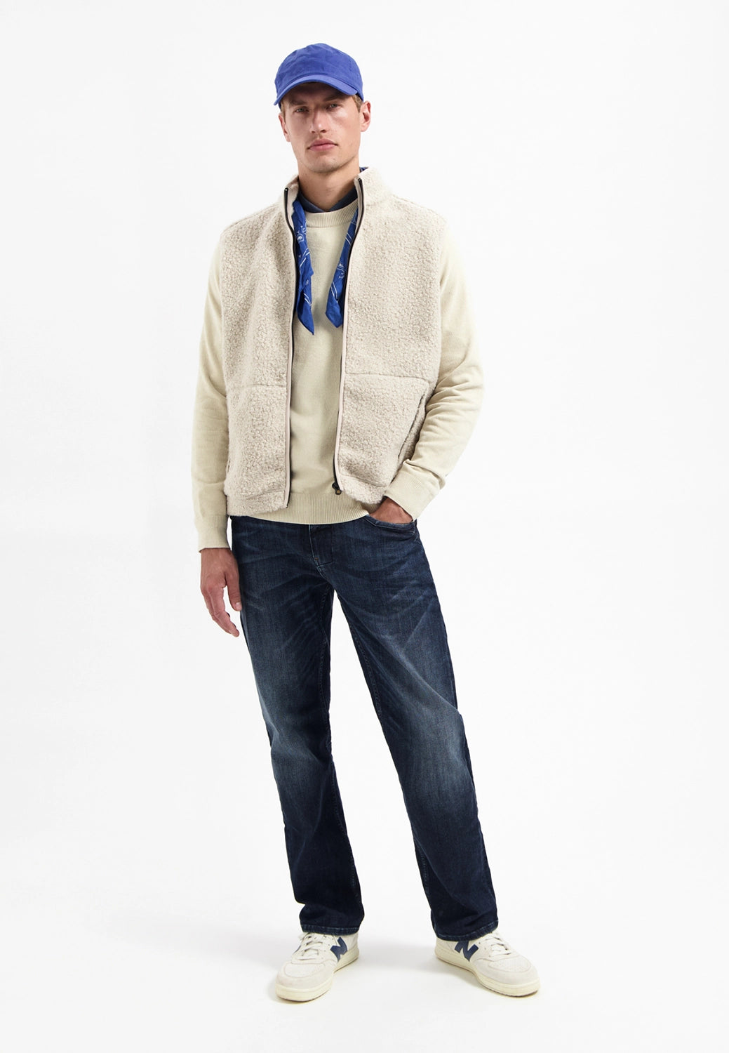 NO EXCESS TEDDY KNIT FULL ZIP SWEATER VEST 29100922