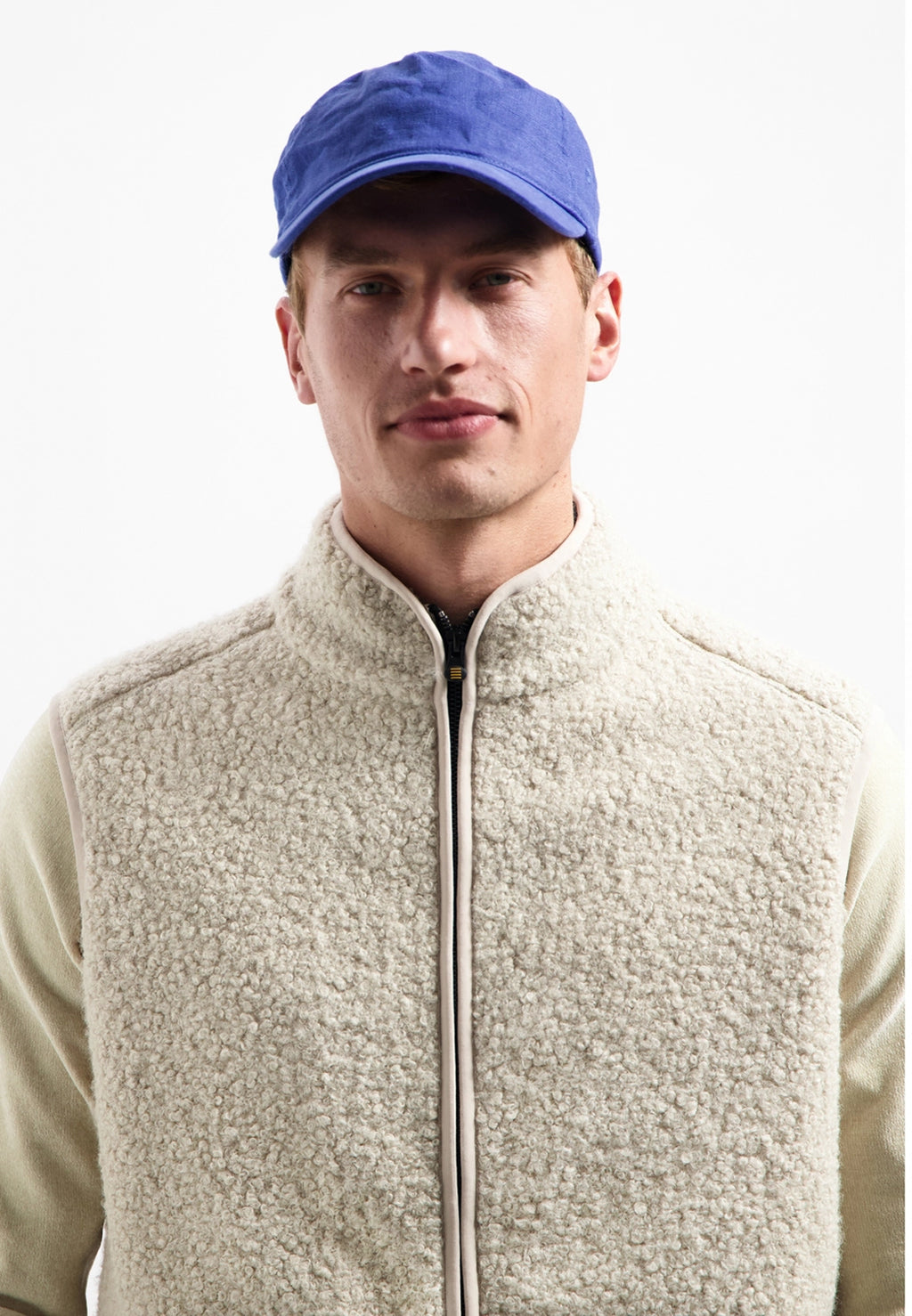 NO EXCESS TEDDY KNIT FULL ZIP SWEATER VEST 29100922