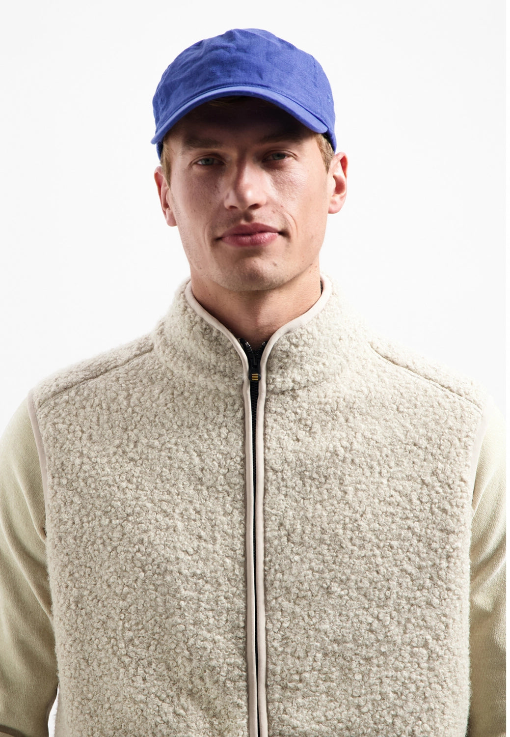 NO EXCESS TEDDY KNIT FULL ZIP SWEATER VEST 29100922