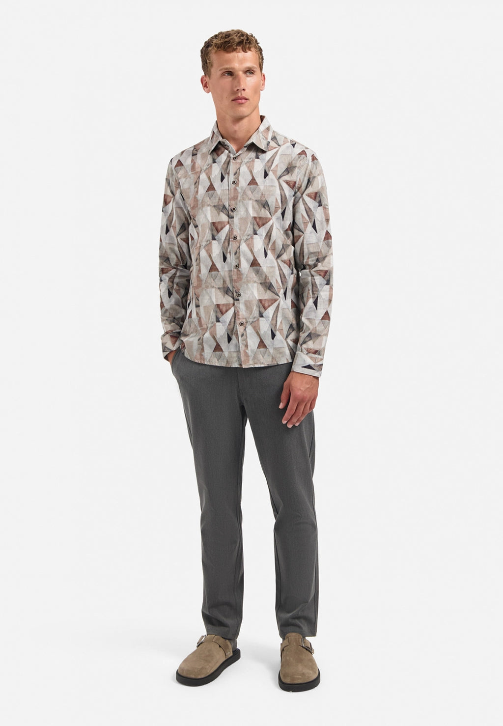 NO EXCESS AOP STRETCH FINE CORD L/S SHIRT 29430923