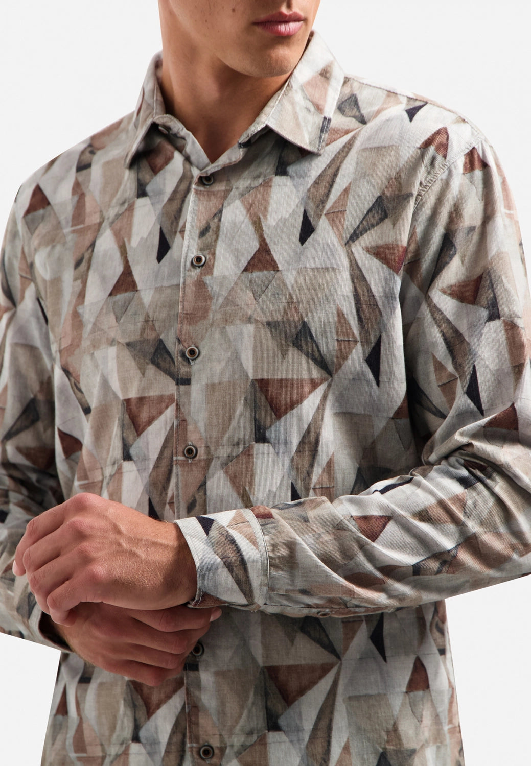 NO EXCESS AOP STRETCH FINE CORD L/S SHIRT 29430923
