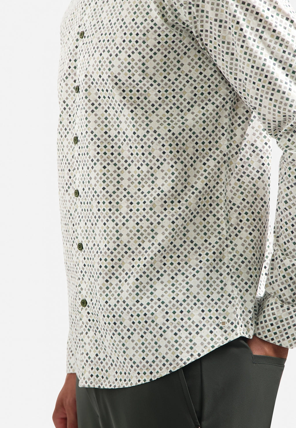 NO EXCESS AOP STRETCH COTTON L/S SHIRT 29450804