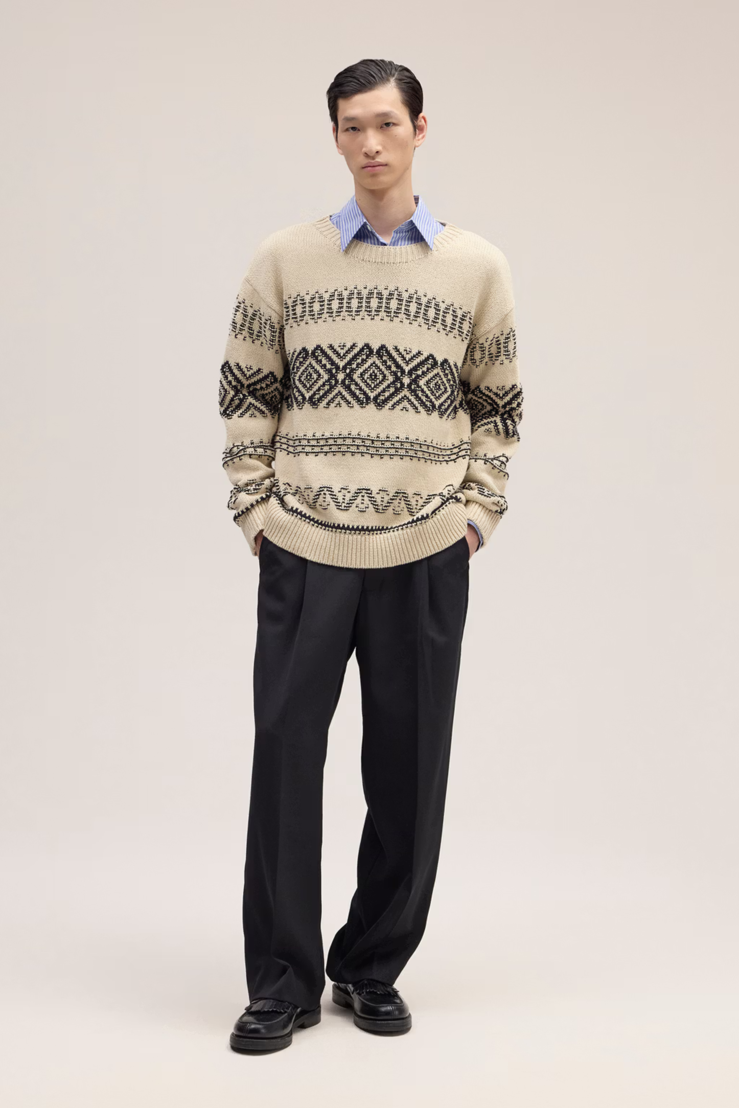 NN07 TODD ORGANIC COTTON JACQUARD CHUNKY KNIT