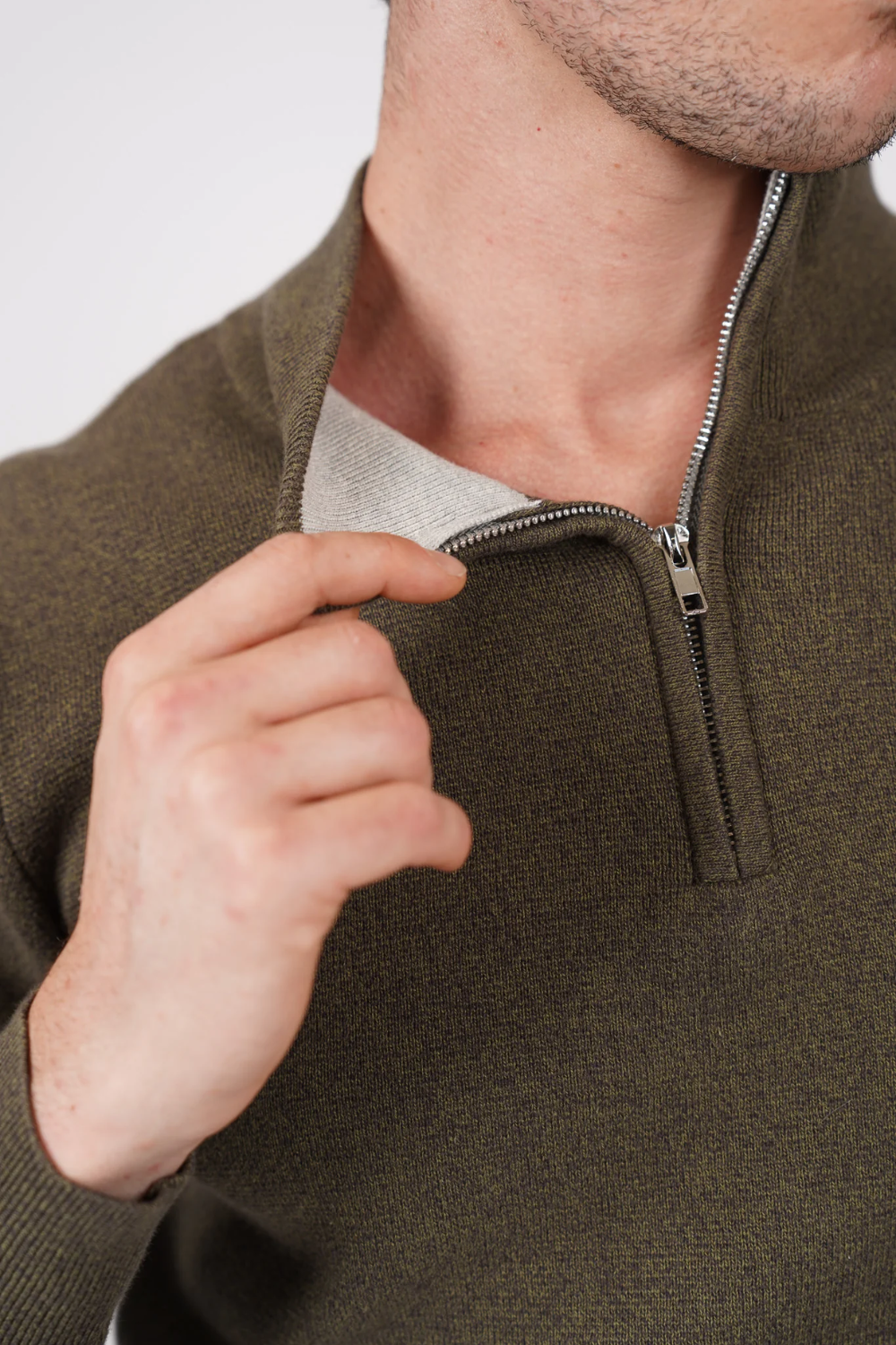 JAMES HARPER 1/4 ZIP NECK COTTON KNIT JHK84