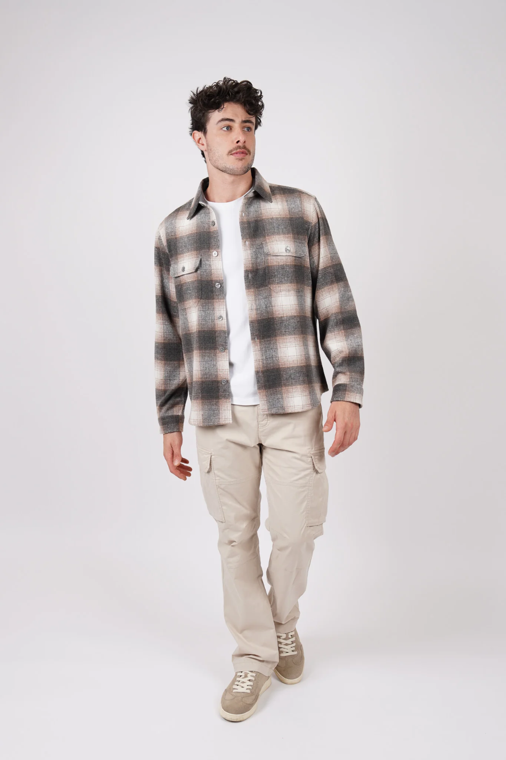JAMES HARPER LARGE CHECK WOOL MIX OVERSHIRT JHJ154