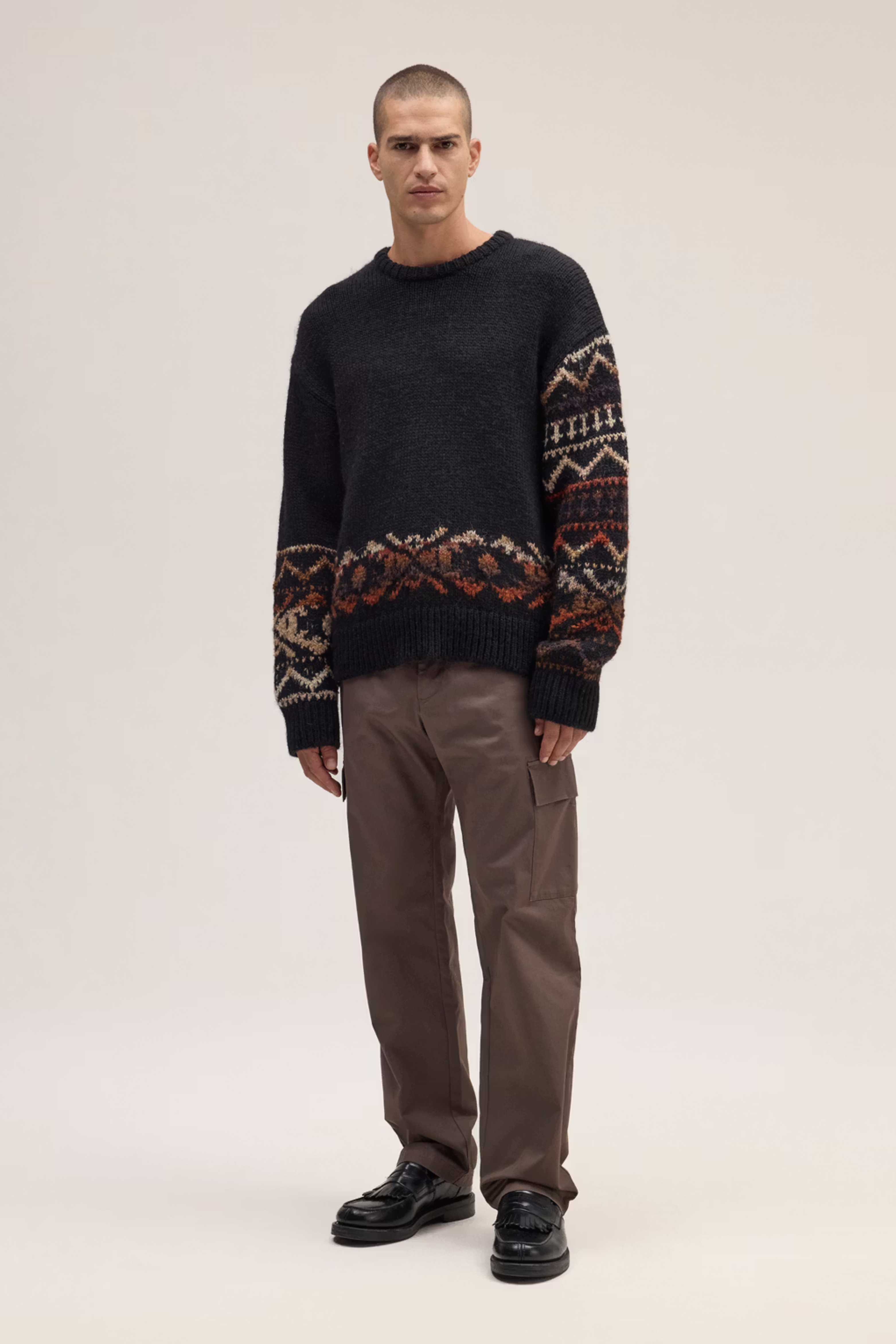 NN07 EMIL 60032 WOOL ALPACA MIX CHUNKY CREW KNIT