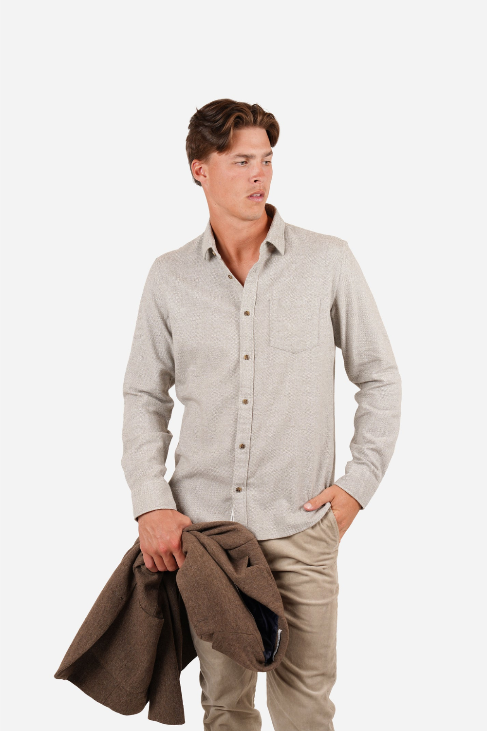 JAMES HARPER TEXTURED COTTON L/S SHIRT JHS636