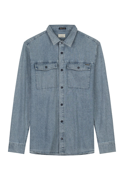 DSTREZZED 2 CHEST POCKET CHAMBRAY L/S SHIRT 303704