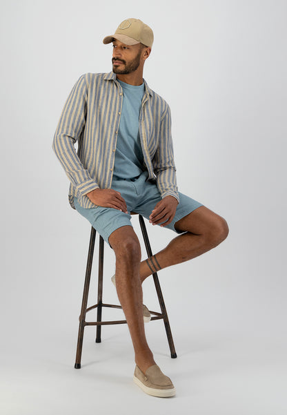 DSTREZZED LINEN STRIPE L/S SHIRT 303724