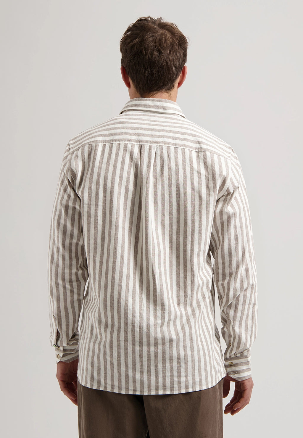 DSTREZZED PHILLIP LINEN COTTON MIX STRIPE L/S SHIRT 303928