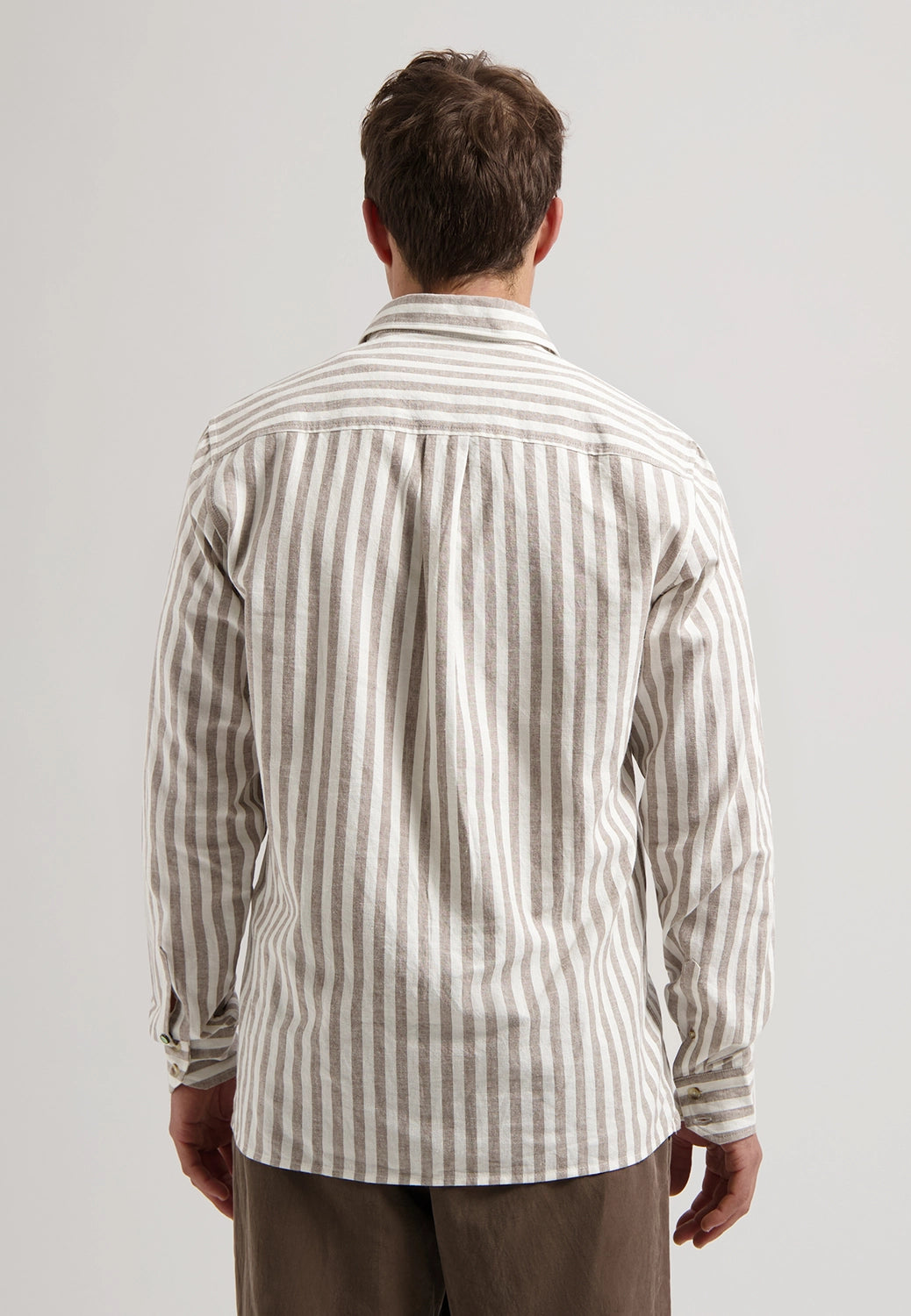 DSTREZZED PHILLIP LINEN COTTON MIX STRIPE L/S SHIRT 303928