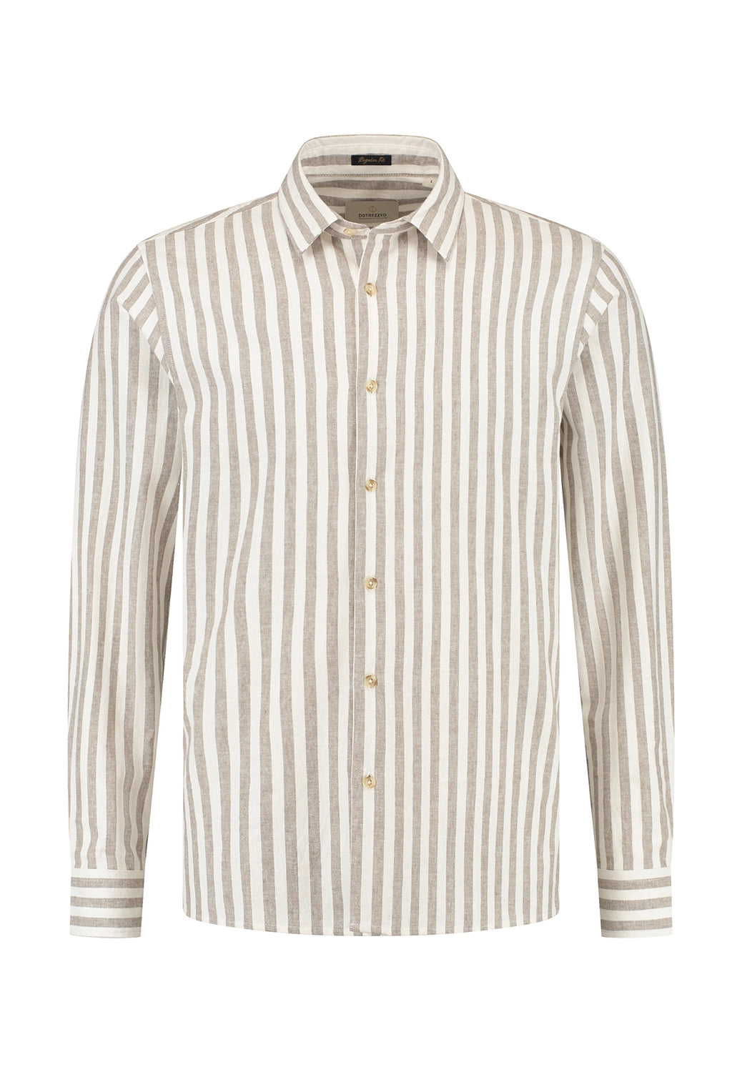 DSTREZZED PHILLIP LINEN COTTON MIX STRIPE L/S SHIRT 303928