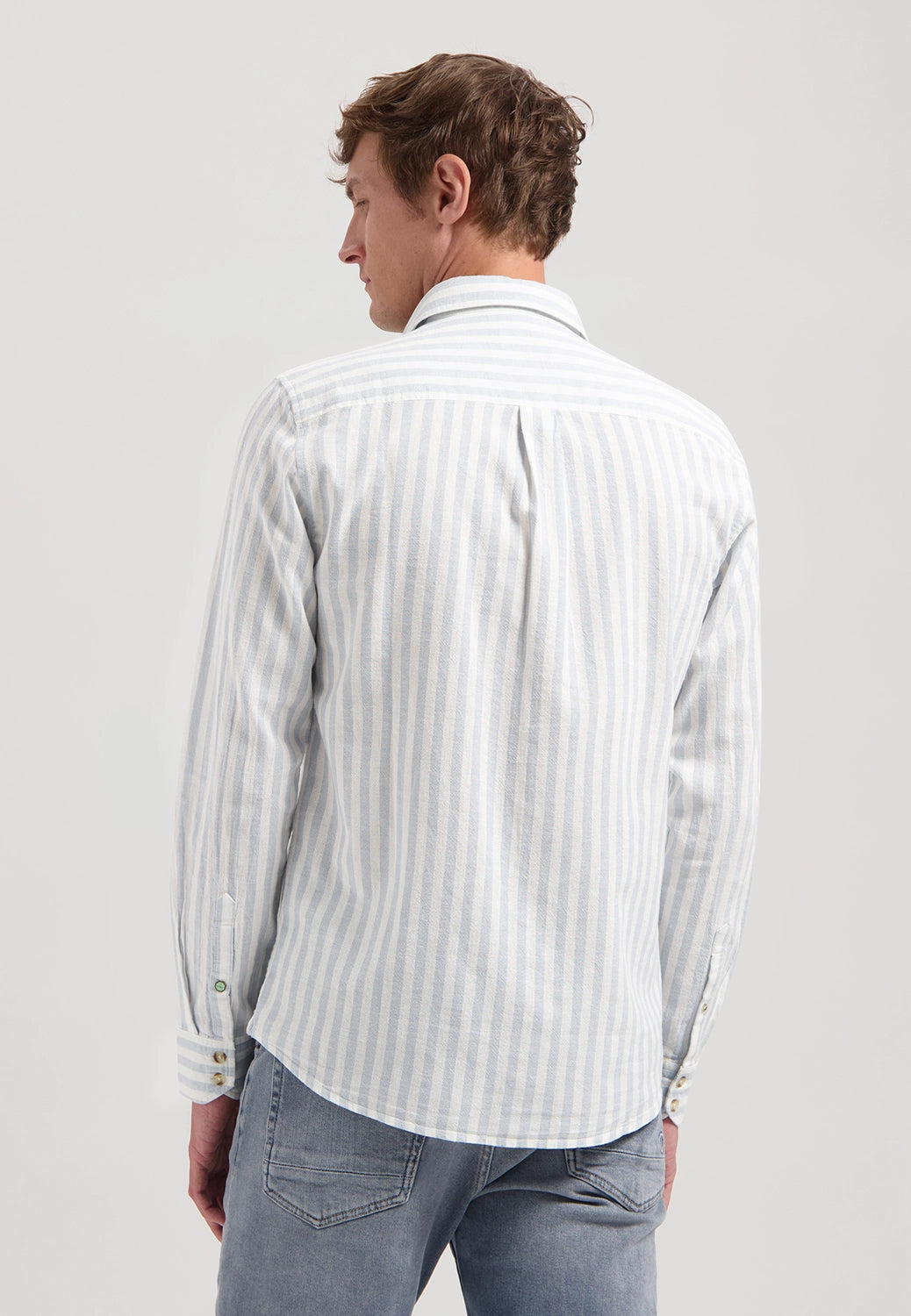 DSTREZZED PHILLIP LINEN COTTON MIX STRIPE L/S SHIRT 303928