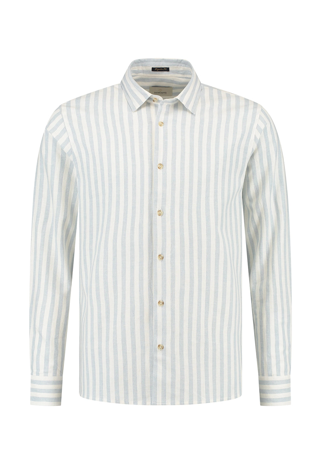 DSTREZZED PHILLIP LINEN COTTON MIX STRIPE L/S SHIRT 303928