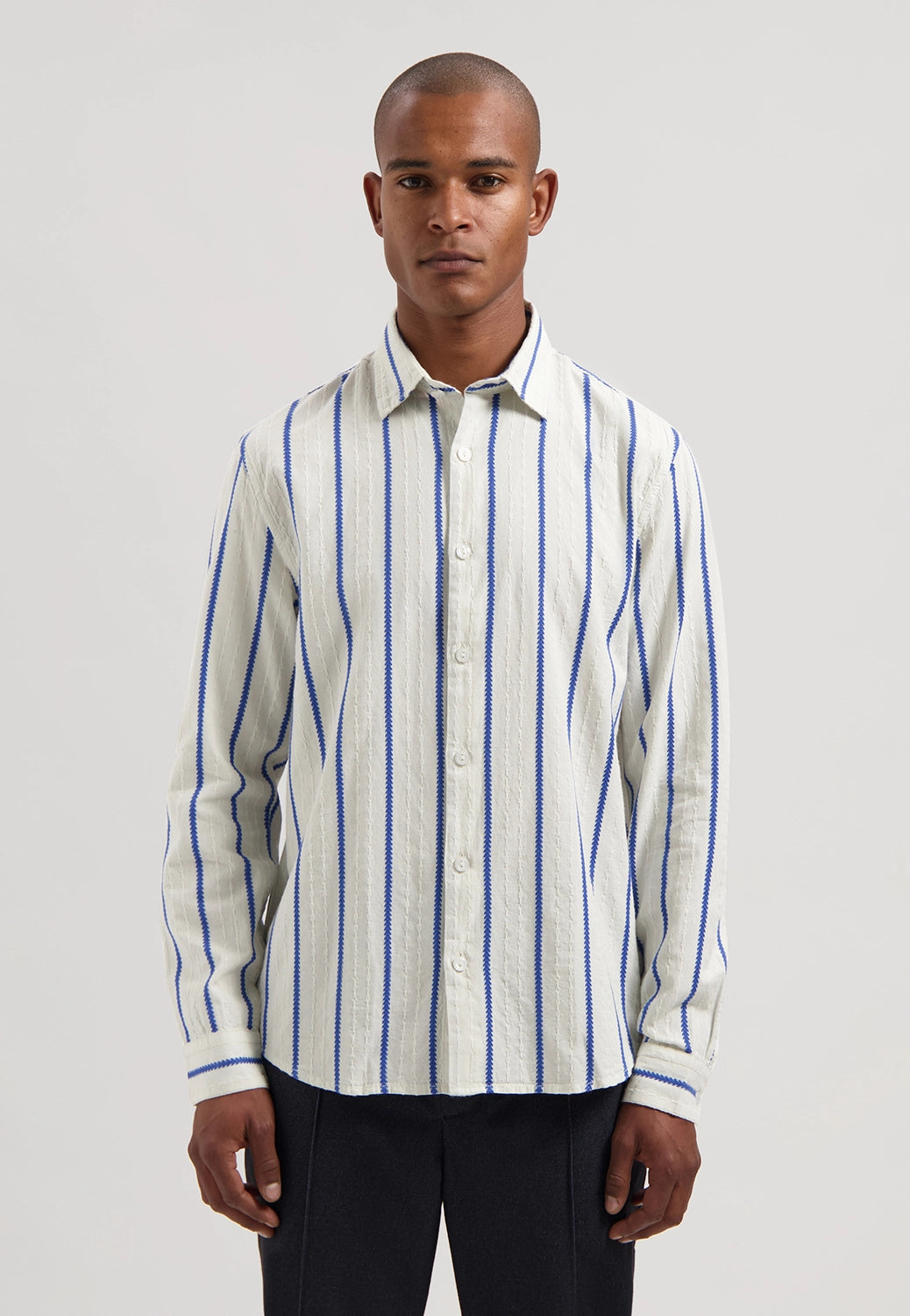 DSTREZZED TOM TEXTURED STRIPE L/S SHIRT 303989