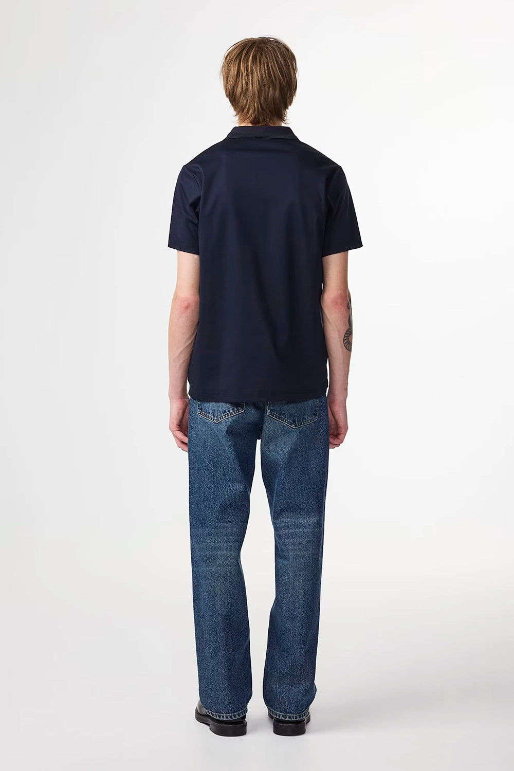 NN07 PAUL ORGANIC COTTON JERSEY OPEN COLLAR S/S POLO 3525