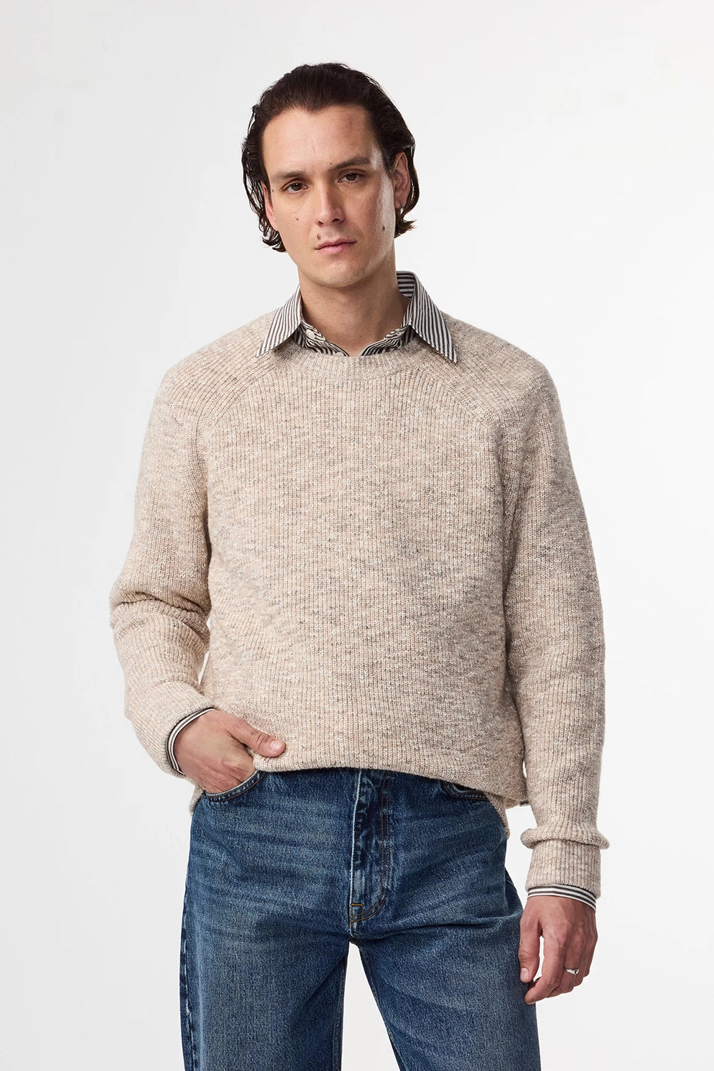 NN07 JACOB BOUCLE CREW NECK KNIT 6673