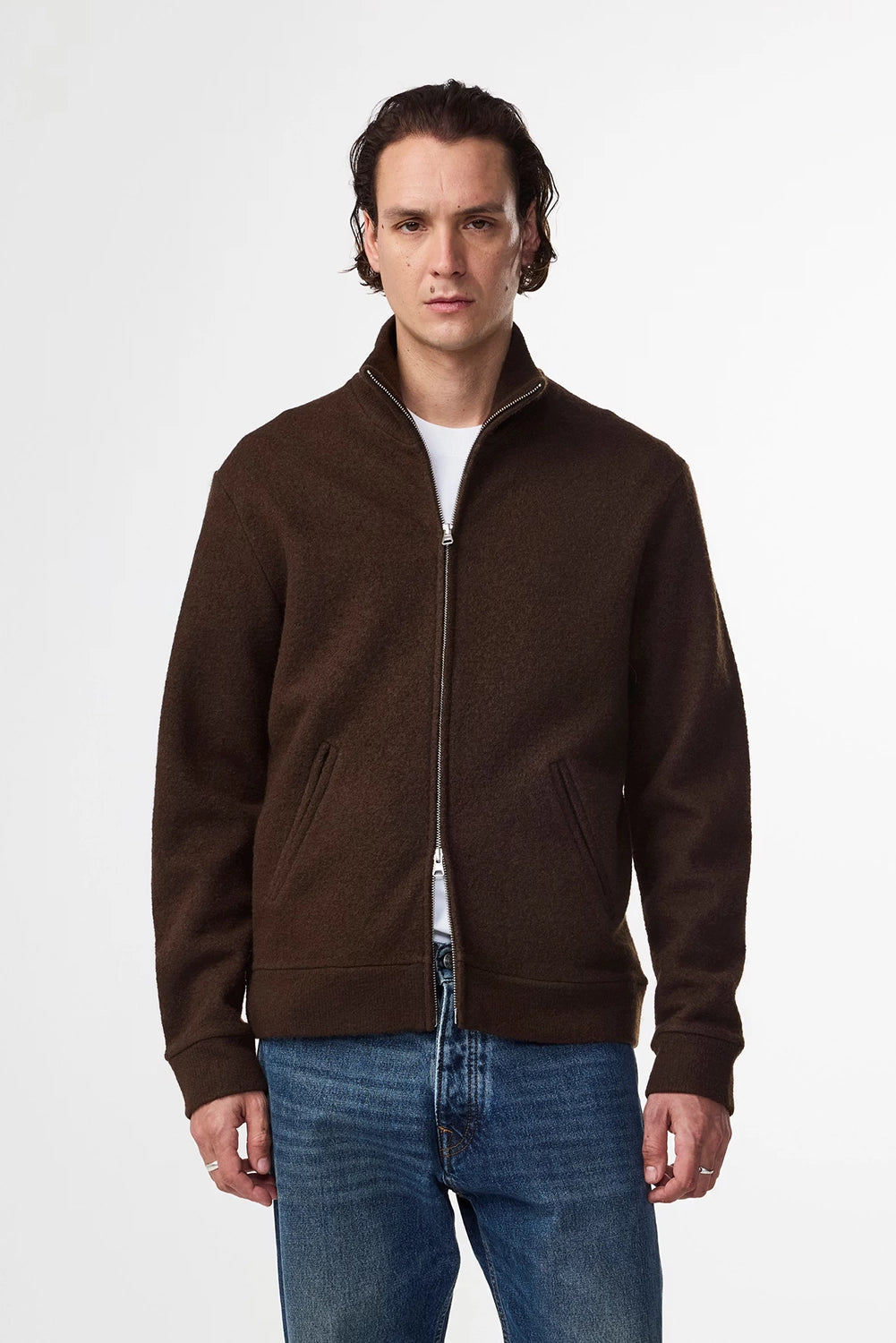 NN07 BOILED MERINO WOOL FULL ZIP JACKET 6398