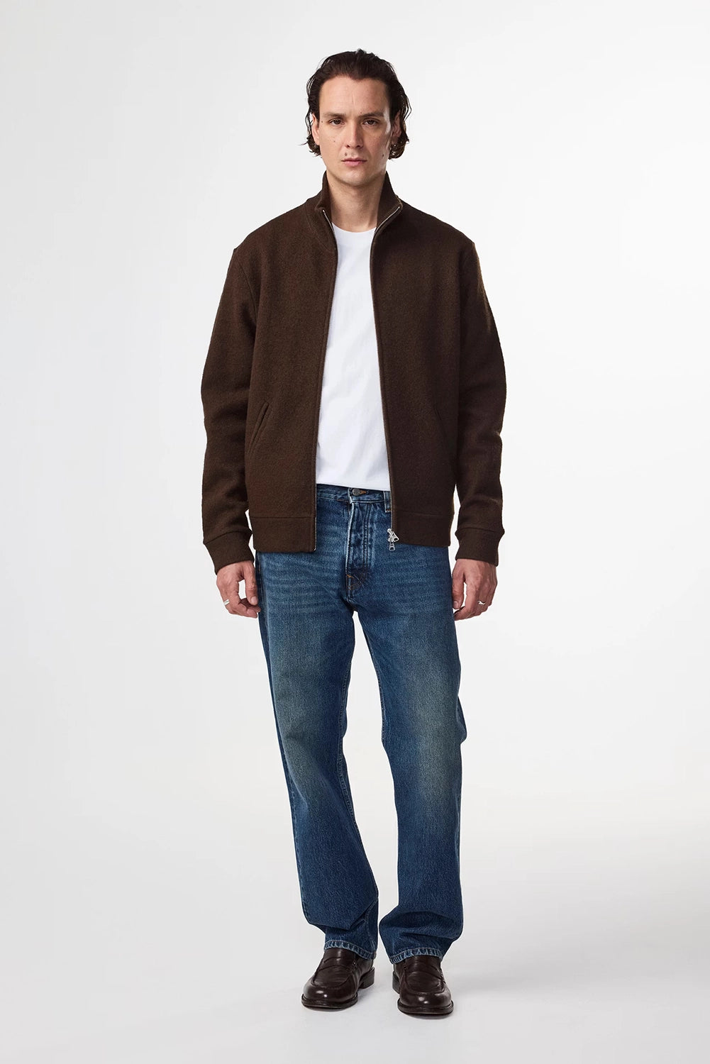 NN07 BOILED MERINO WOOL FULL ZIP JACKET 6398