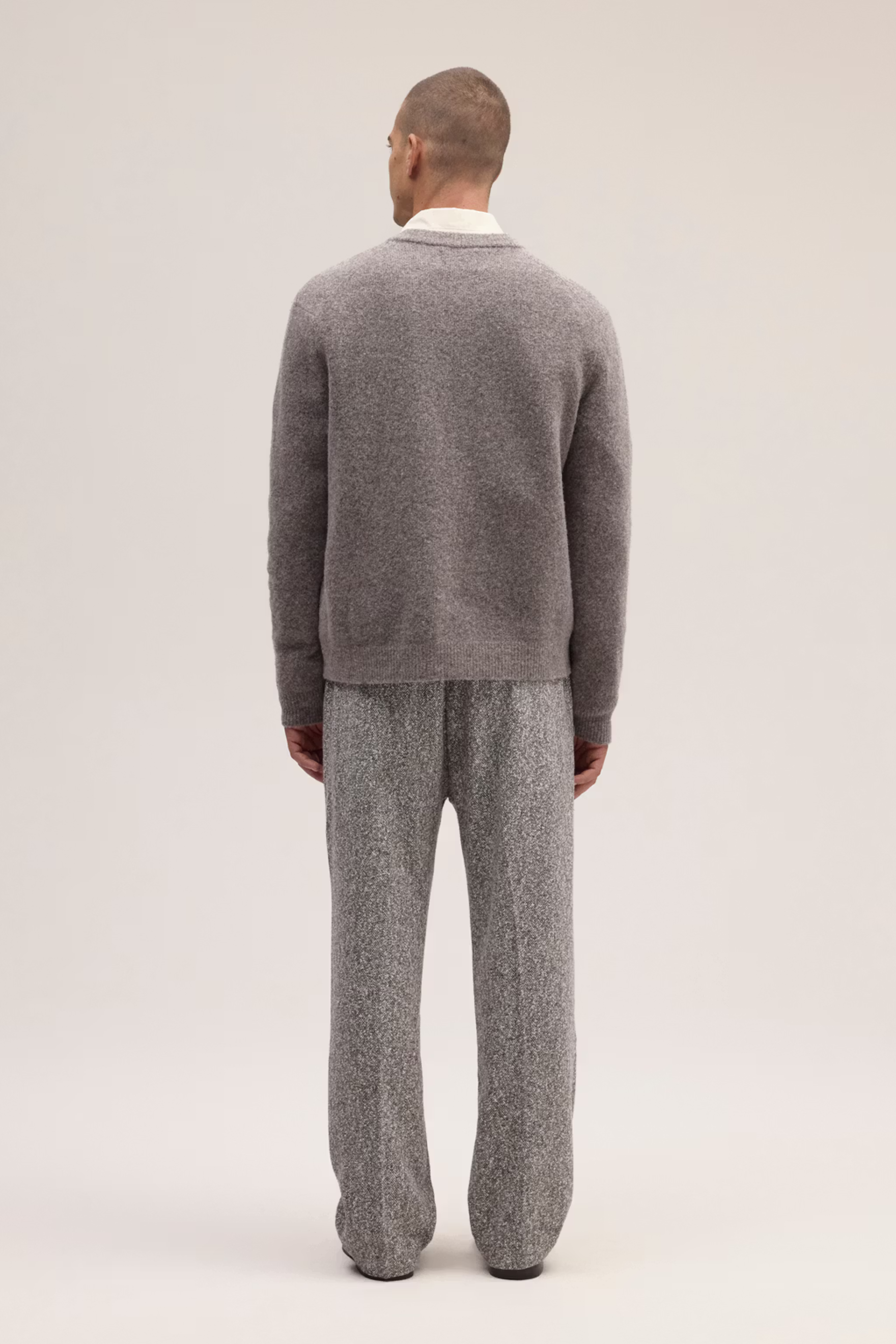 NN07 JASPER 6683 CERTIFIED WOOL BLEND BOUCLE CREW CARDIGAN