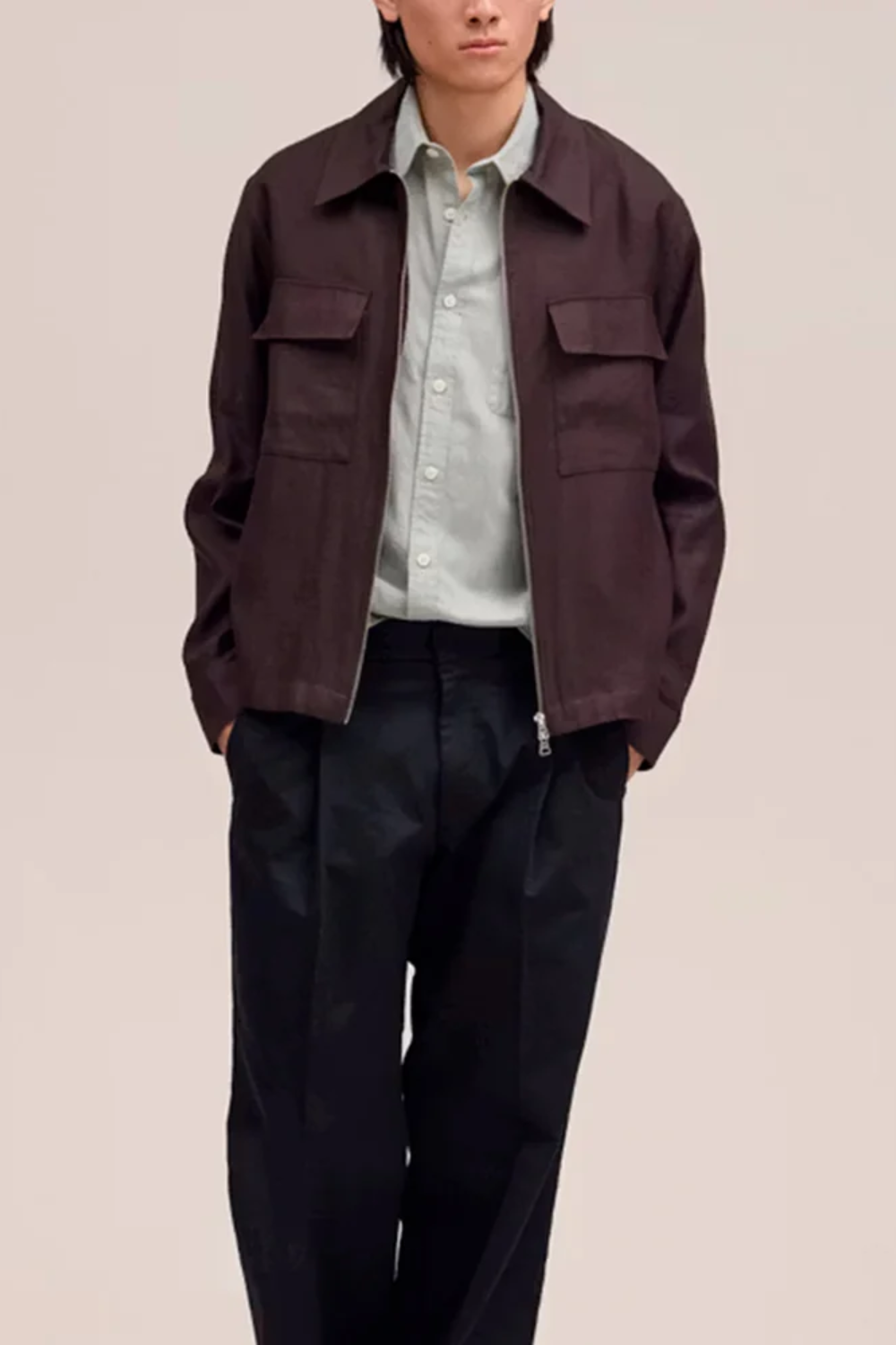NN07 ALBAN LINEN HYBRID 2 WAY ZIP JACKET 1808
