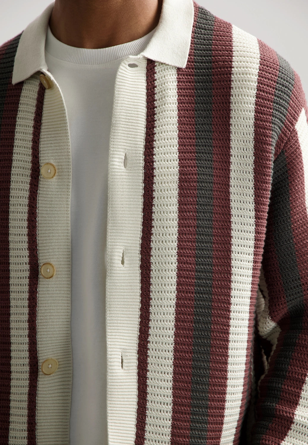 DSTREZZED PAR COTTON POLY KNITTED STRIPE SHIRT 405800