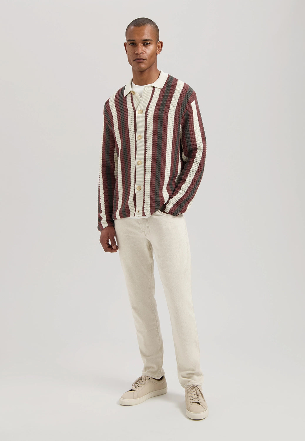 DSTREZZED PAR COTTON POLY KNITTED STRIPE SHIRT 405800