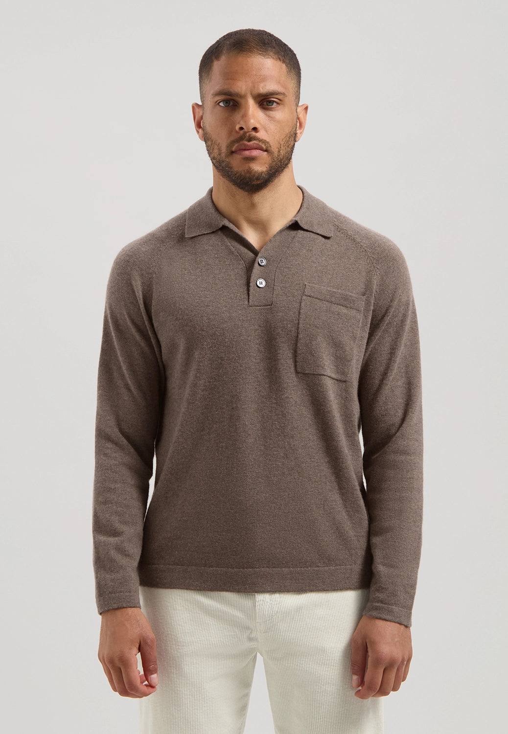 DSTREZZED ALOIN 100% WOOL KNITTED L/S POLO 405938