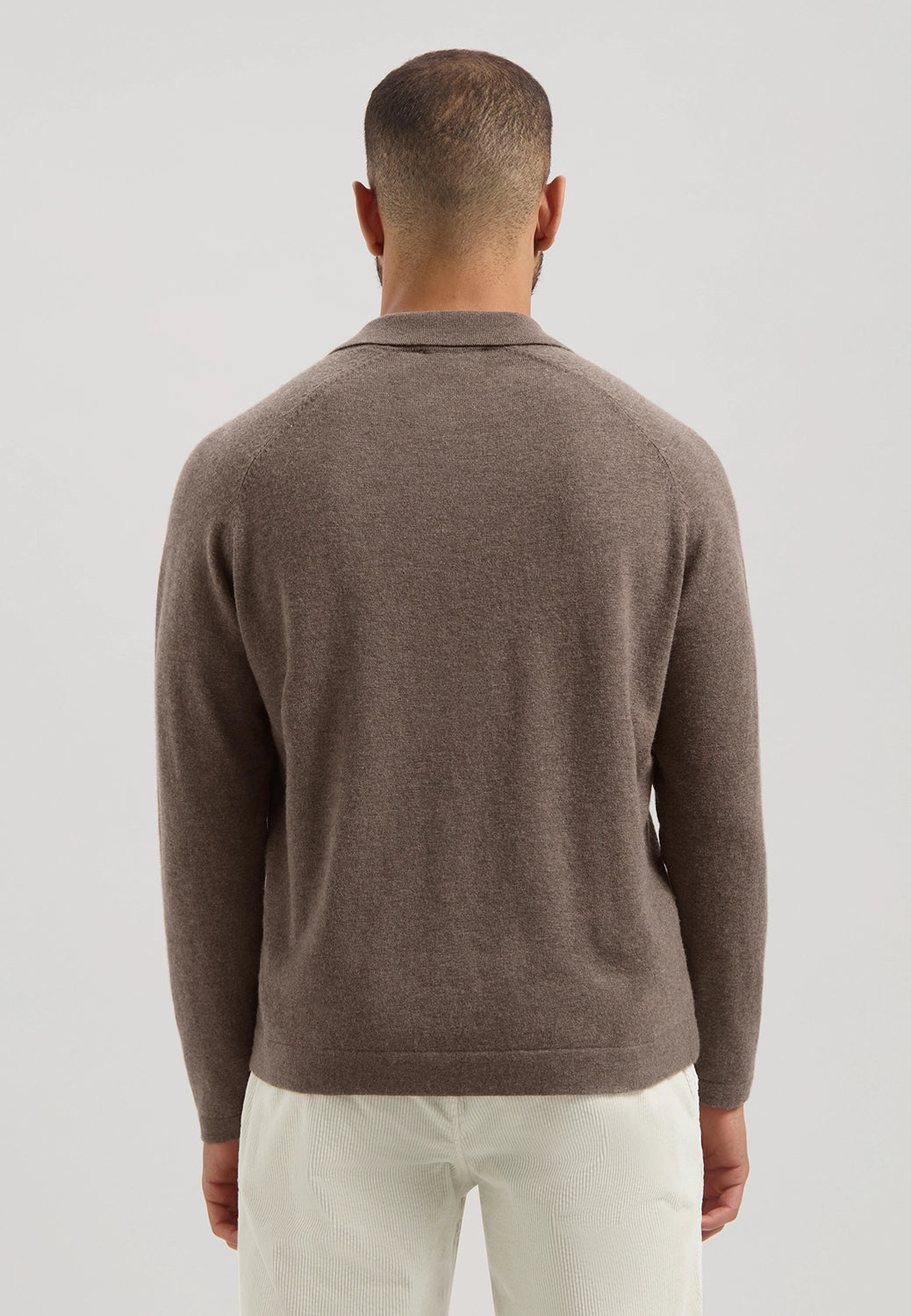DSTREZZED ALOIN 100% WOOL KNITTED L/S POLO 405938