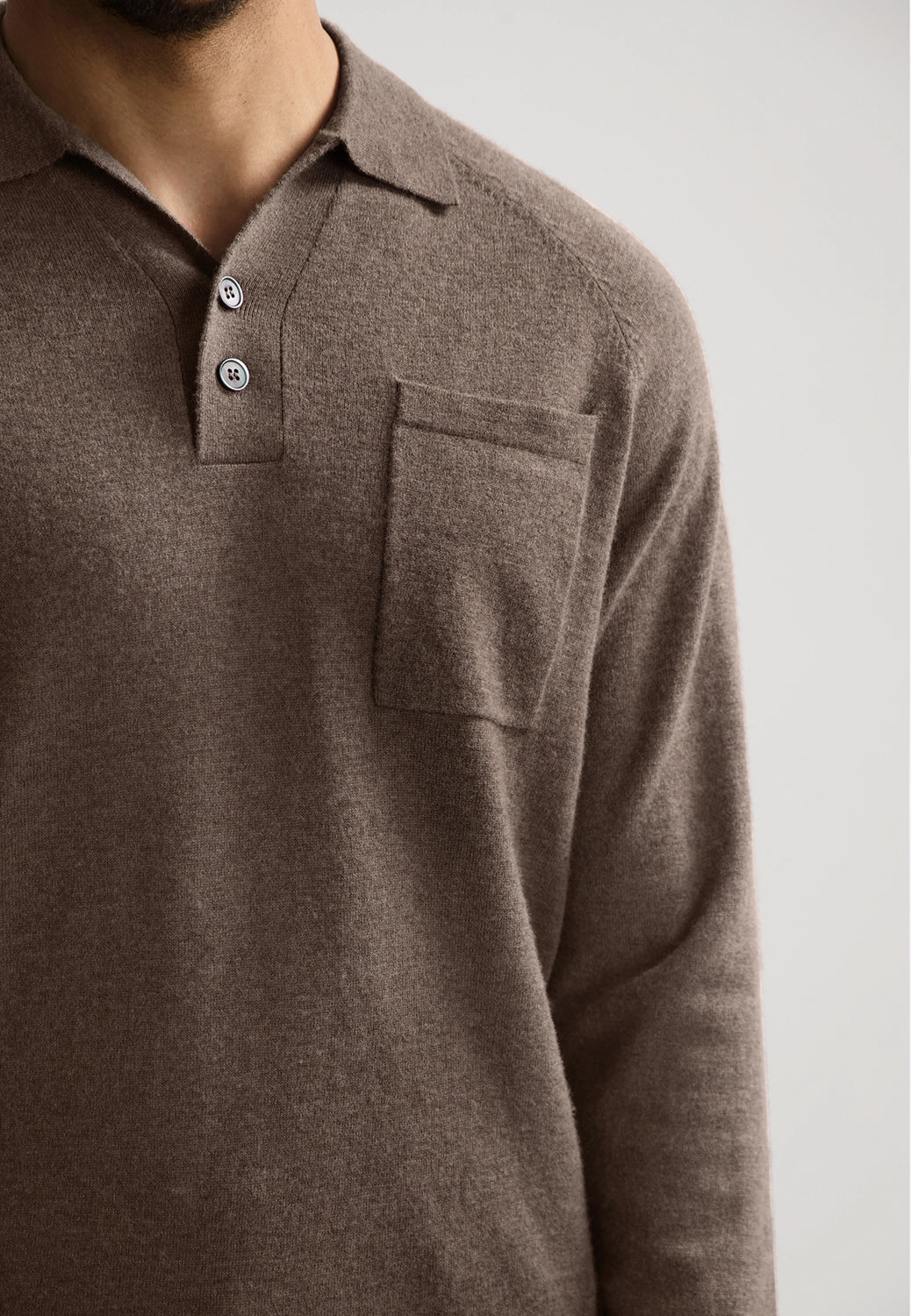 DSTREZZED ALOIN 100% WOOL KNITTED L/S POLO 405938