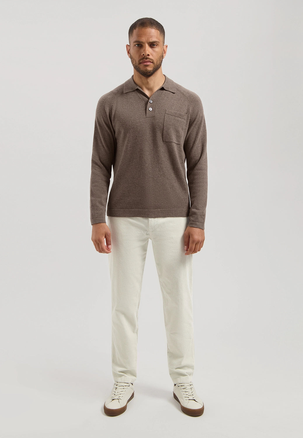 DSTREZZED ALOIN 100% WOOL KNITTED L/S POLO 405938